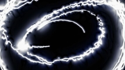 Poster - Swirling white energy on black background forming a circle