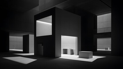 Poster - Abstract architecture stark light dark interplay