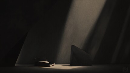 Poster - Abstract shapes in soft light beams