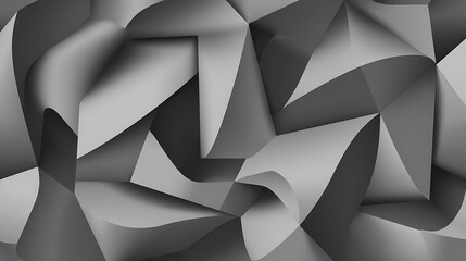 Poster - Abstract paper folding in gray shades