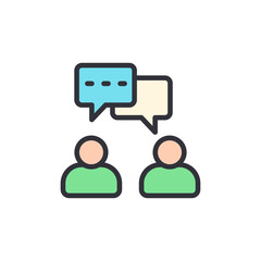 Poster - Creative Illustration Depicting Two People Communicating With Speech Bubbles