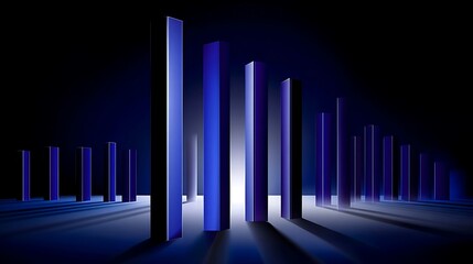 Poster - Blue bars rising from the floor