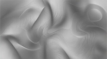 Poster - Elegant silver abstract smooth flowing forms