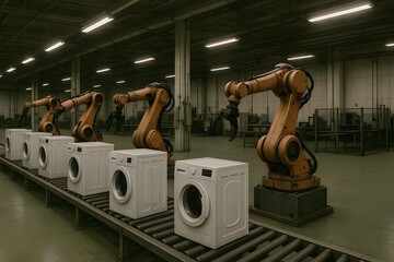 Poster - Robotic Arm Manufacturing Process in Modern Industrial Setting