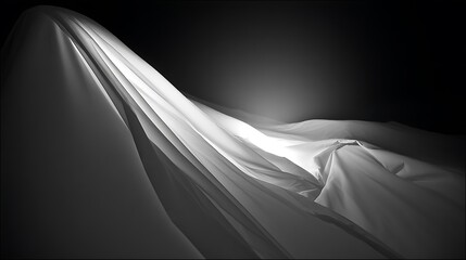Poster - Elegant fabric illuminated in grayscale backdrop