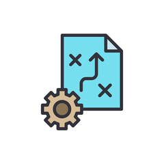 Poster - Strategic Planning Document With Automation Gear Icon And Arrow Route
