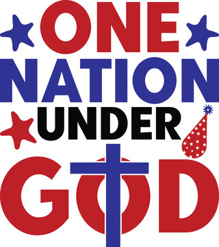 One Nation Under God , 4th july T-shirt, t shirt design, usa flag, vintage, united states, holiday, united, poster