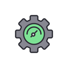 Poster - Gear With Indicator Symbolizing Efficiency And Progress On Transparent