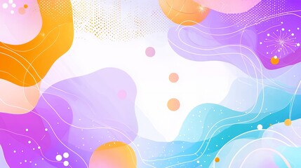 Poster - Abstract Pastel Fluid Shapes Background with Gold Glitter