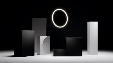 Poster - Minimalist abstract with geometric shapes and light