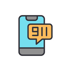 Poster - Emergency Alert Mobile Phone With Number 911 Message Concept