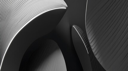 Poster - Abstract curves interplay of light and shadow