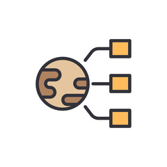 Poster - Global Network Connection Depicts The Exchange Of Data In Modern Era