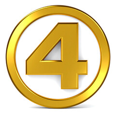 Poster - square number 4 icon 3d​ symbol on white background