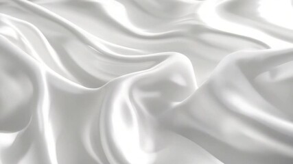 Poster - Elegant White Satin Fabric Flowing Smoothly Under Soft Light, Capturing Textures and Curves in a Luxurious Appearance 4k video footage