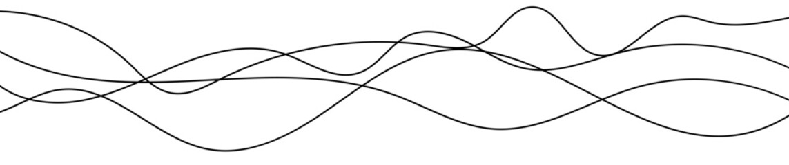 Poster - Thin curved wavy lines