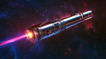 Canvas Print - Cosmic Laser Beam: Futuristic Space Technology