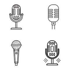 Poster - Microphone icon set. Different microphone collection. simple microphone vector illustration eps 10