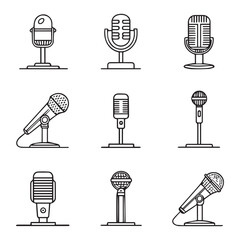 Poster - Microphone icon set. Different microphone collection. simple microphone vector illustration eps 10