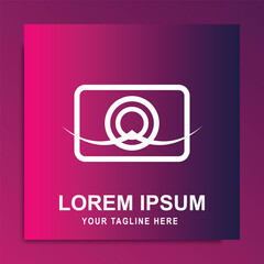 unique camera logo design vector illustration symbol with simple shape gradient color background sui
