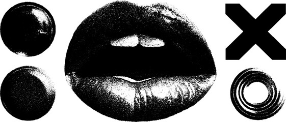 Poster - Vintage engraving with stipple and halftone texture elements