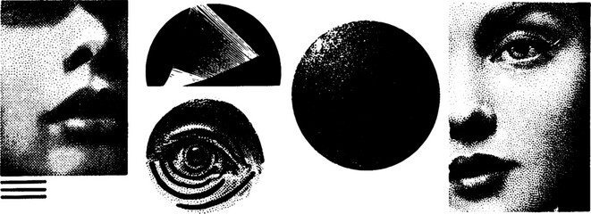 Poster - Vintage engraving and halftone texture with stippling detail for artistic design