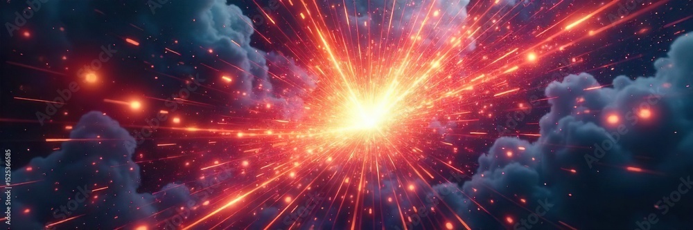 Stock-Illustration „Intense clash of two powerful forces, energy beams ...