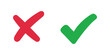 © meranda - Checkmark cross symbols. Checkbox false wrong icons set. Vote checkmark, cross icons, symbols set. Vector icons