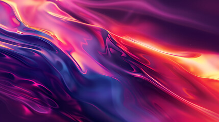 Leinwandbilder - An abstract background features a vibrant blend of purple, red, pink, orange, and yellow hues, creating a dynamic and fluid texture with smooth gradients and flowing lines