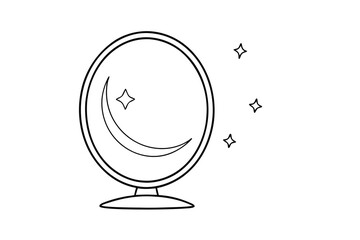 Poster - Continuous line drawing of silver mirror reflecting