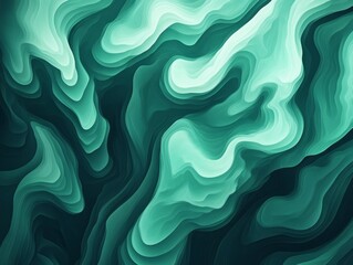 Poster - Abstract Teal Wave Pattern, Flowing Lines, Abstract Background, Digital Art Abstract art, Fluid design