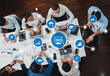© InfiniteFlow - A diverse group of professionals collaborates in a modern office, analyzing data and sharing insights to drive business decisions and promote teamwork through technology. Amity