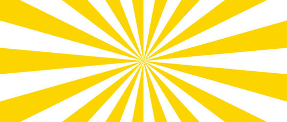 Poster - Abstract high-energy radial burst design with bright yellow and white wavy stripes. Symmetrical curved segments, a hypnotic, sunburst optical illusion. Swirling motion dynamic vintage pop-art