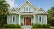 © SEYYAH - Symmetrical Pastel Green Key West Cottage House