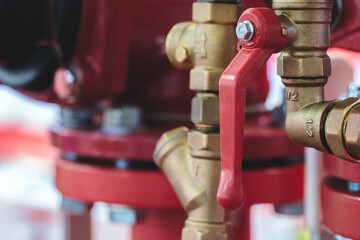 Aufkleber - Copper block with valves  part of a fire protection system