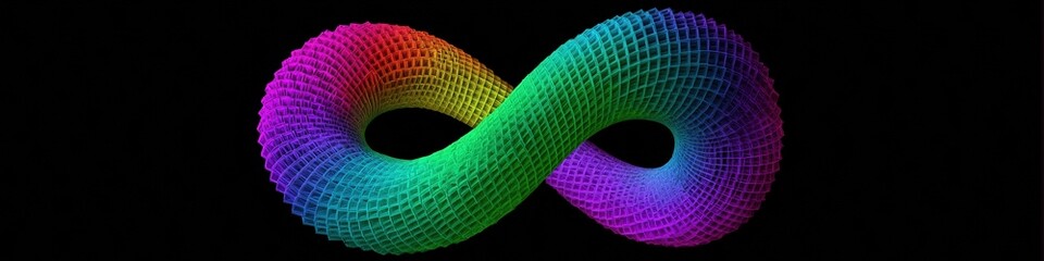 Fototapete - a colorful, rainbow-colored, twisted, and squiggly shape that looks like an infinity symbol
