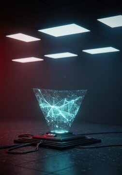 Futuristic Abstract Digital Energy Cone