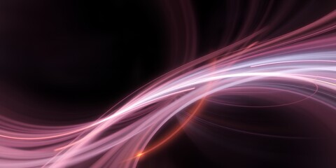 Poster - Abstract background featuring flowing light trails in shades of pink and purple on dark backdrop