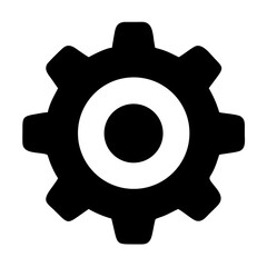 Poster - Gear Symbol Representing Industry and Machinery in a Simple, Bold Design