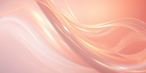 Poster - Abstract background featuring soft peach tones and flowing light reflections and waves of color