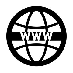 Poster - Globe Representing Global Internet Connectivity With a Web Symbol Depicting Online Presence