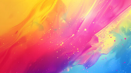 Leinwandbilder - A vibrant abstract background featuring a fluid gradient of yellow, pink, and blue, creating a colorful and artistic design with a modern and dynamic feel