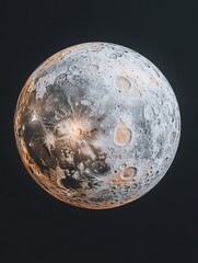 Wall Mural - close up of the moon's surface with craters and plains. image taken by a satellite or from space.