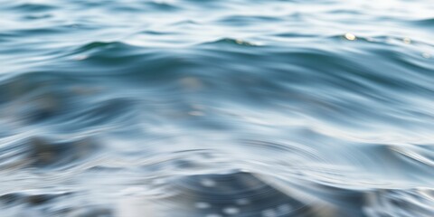Poster - A close up view of the ocean surface with gentle waves and sunlight reflecting on the water