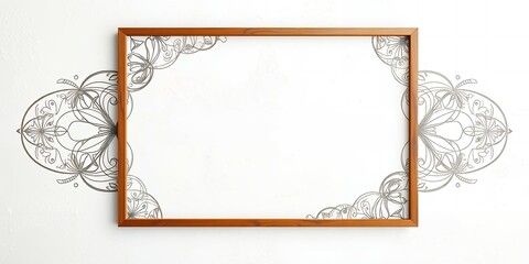 Poster - Framed creative maven text with floral mandala art on a white wall in a minimalist style scene