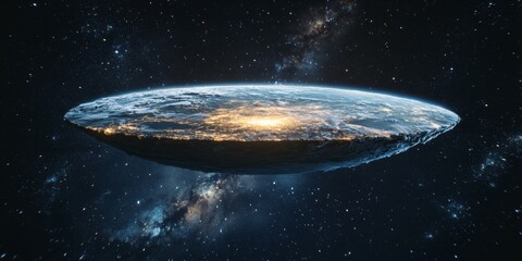 an illustration of earth's curvature from space, showing a view that highlights our planet's global 