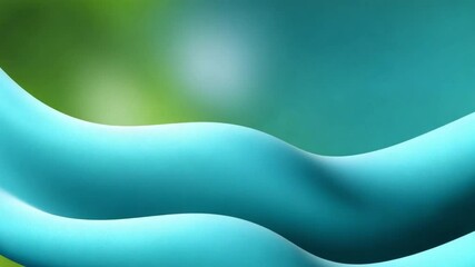 Leinwandbilder - Abstract Aqua Curves with a blurred nature background: The image presents flowing turquoise curves set against a gradient of blurred green, suggesting nature's tranquility and artistic aesthetics.