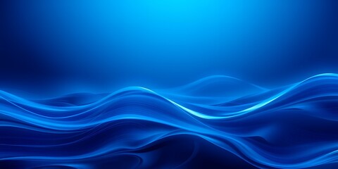 Poster - Abstract blue background featuring flowing waves and a gradient color scheme from dark to light