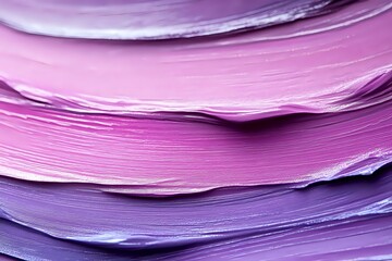 Poster - Abstract layered composition with vibrant pink and purple brush strokes creating dynamic waves and textures, suitable for modern interior design and creative projects.