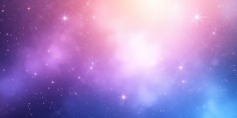 Poster - A dreamy galaxy background with stars and nebula in shades of pink purple and blue gradient effect